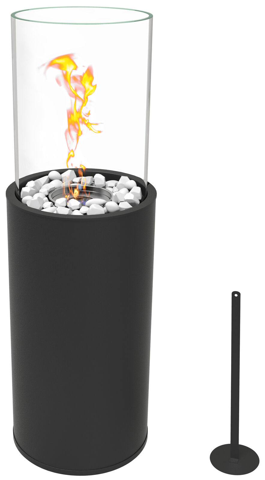 Přenosný bio krb Věž 3 černý 