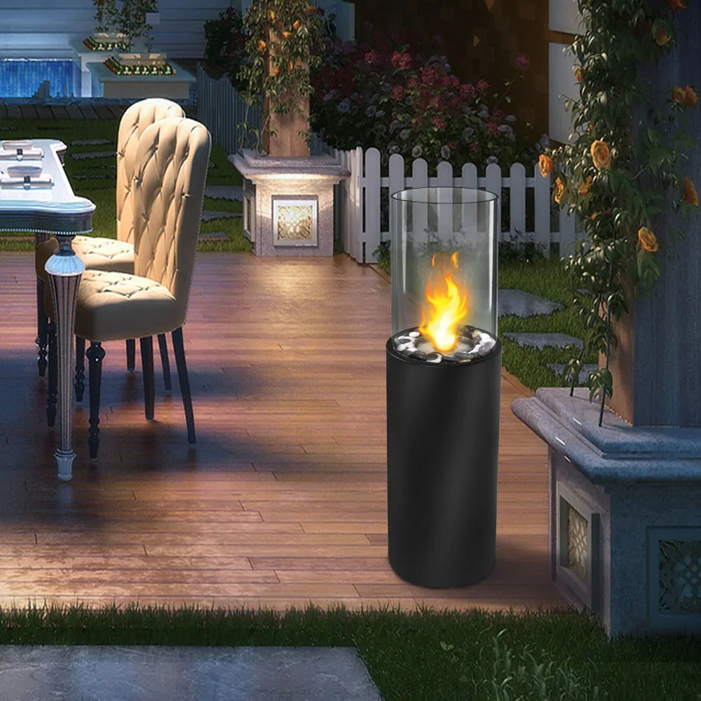 Přenosný bio krb Věž 4 černý 